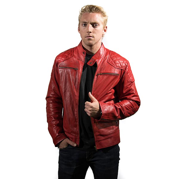 Wonderpiel Men/Women (Unisex) Genuine Lambskin Leather Inspired by David – Red – De-Marca